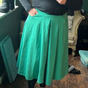 Elegant Green A-Line Skirt